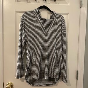 Banana Republic Luxespun Striped Hoodie with Front Pocket, Size Small